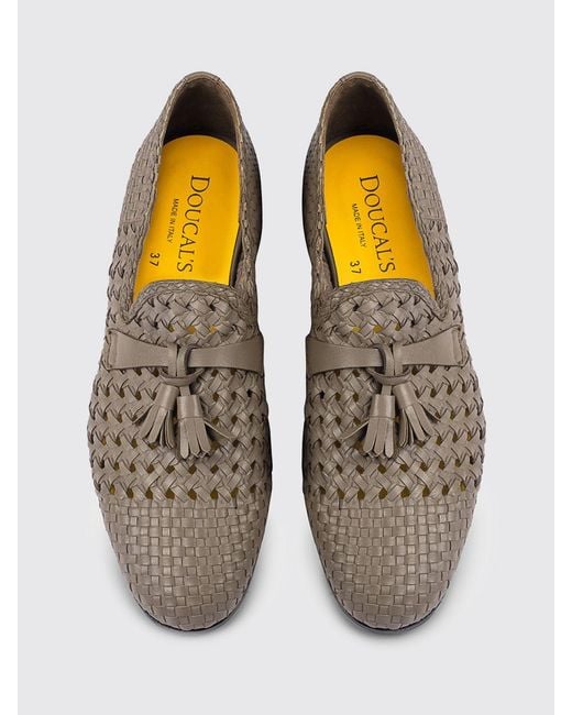 Doucal's Multicolor Woven Leather Loafers