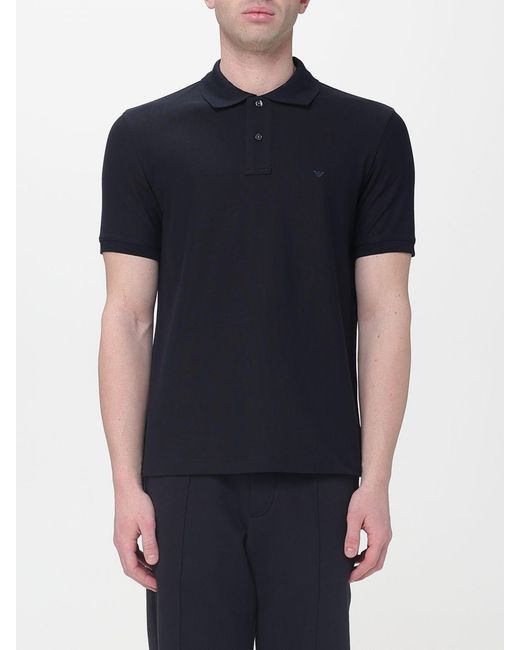 Emporio Armani Blue Cotton Polo Shirt for men