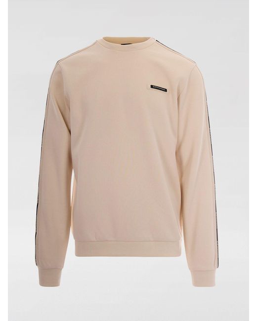 EA7 Natural Cotton Blend Crew Neck Sweatshirt With Logo for men