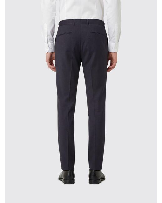 Boss Blue Virgin Wool Blend Tailored Trousers for men