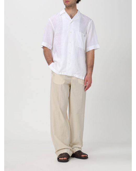 Camicia in lino di Corneliani in White da Uomo