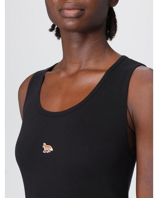Maison Kitsuné Blue Maison KitsunÉ Basic Cotton Tank Top With Logo