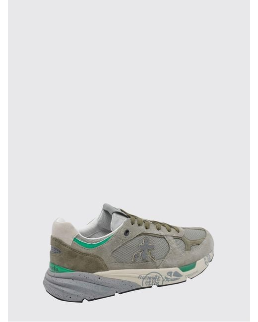 Premiata Gray Mase Suede And Mesh Sneakers for men