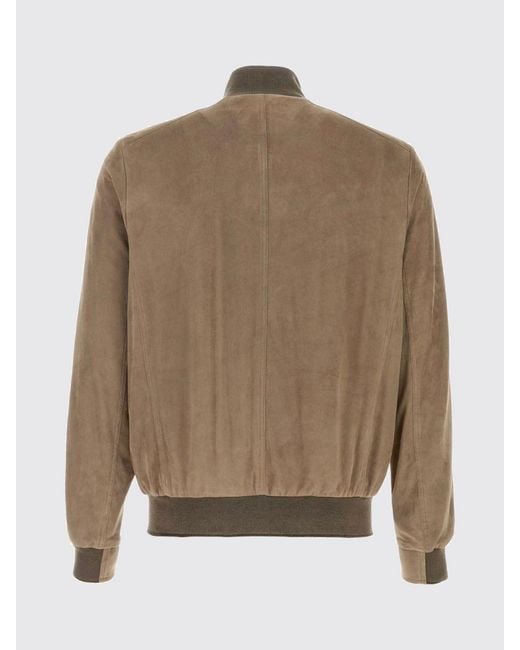 Moorer Brown Suede Bomber Jacket for men