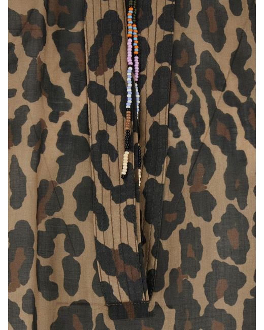 Bazar Deluxe Brown Printed Viscose Blouse