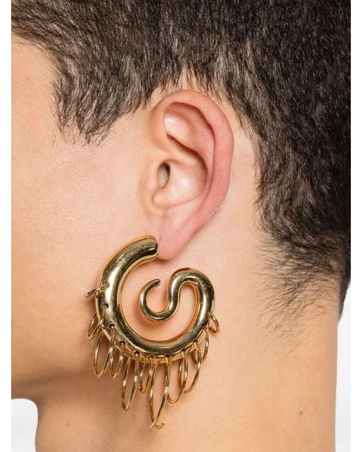 Panconesi White Serpent Chromed Brass Earrings