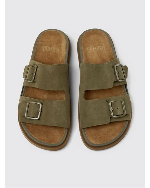 Camper Green Lluc Suede Sandals for men