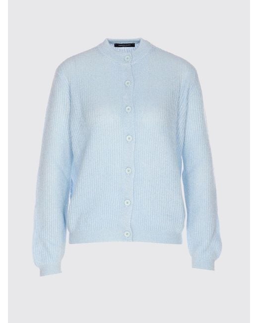 Fabiana Filippi Blue Alpaca Mohair Wool Cardigan