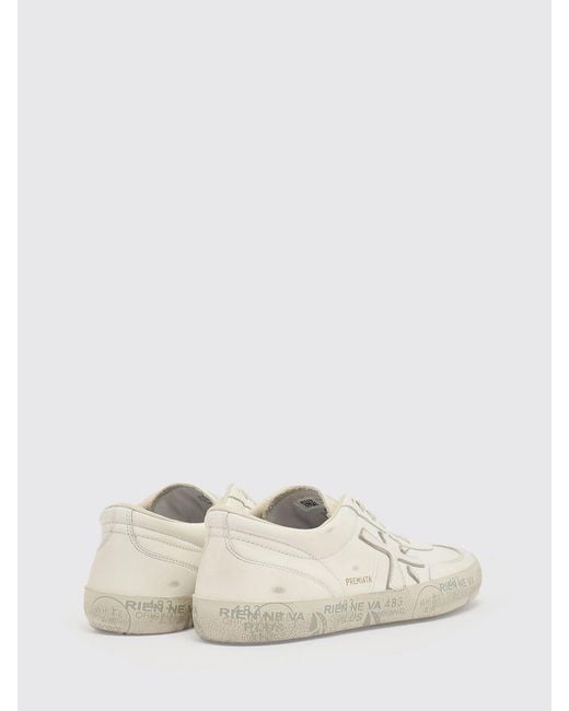 Premiata White David Used Suede Sneakers for men