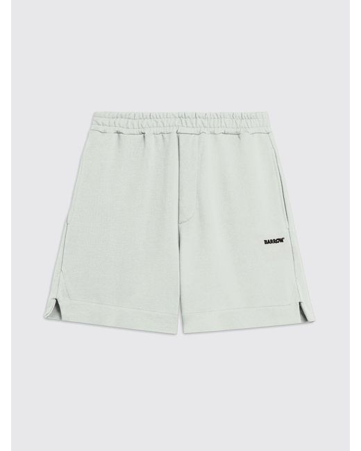 Barrow White Cotton Jogging Shorts for men