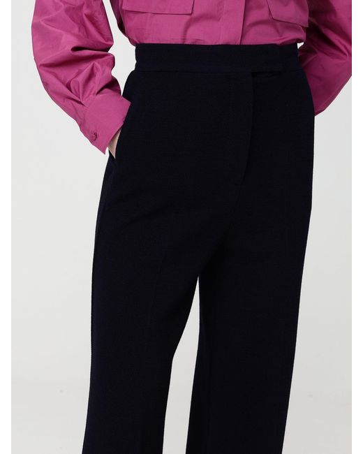 Max Mara Blue Attinia Wool Palazzo Trousers