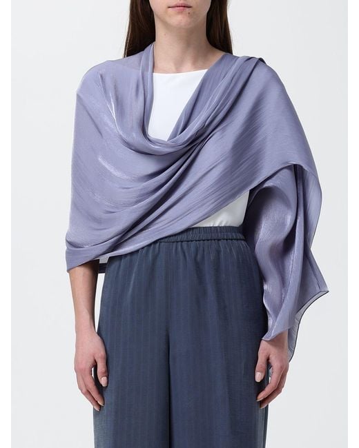 Emporio Armani Blue Satin Stole