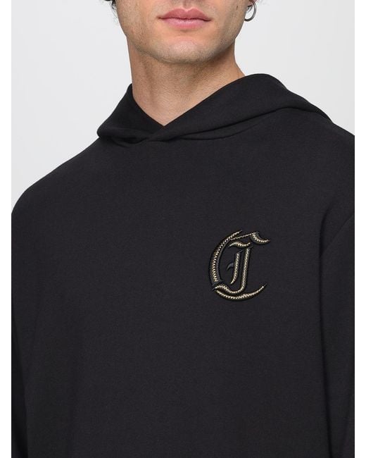 Just Cavalli Blue Embroidered Logo Hoodie for men