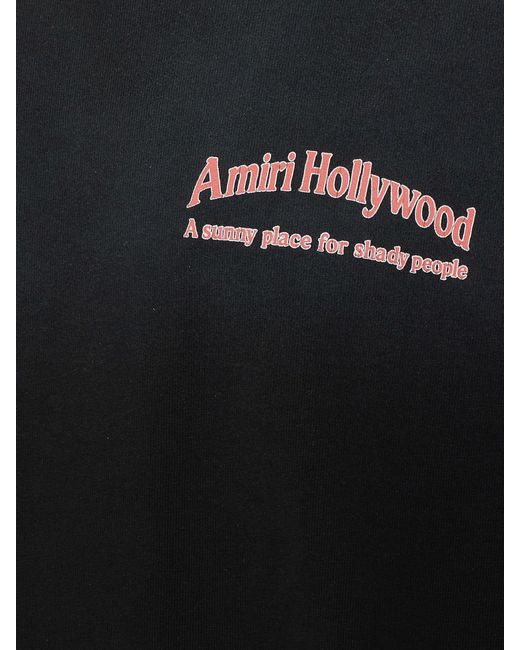 Amiri Black Relaxed Fit Cotton T-Shirt With Graphic Print And Dropped Shoulders for men