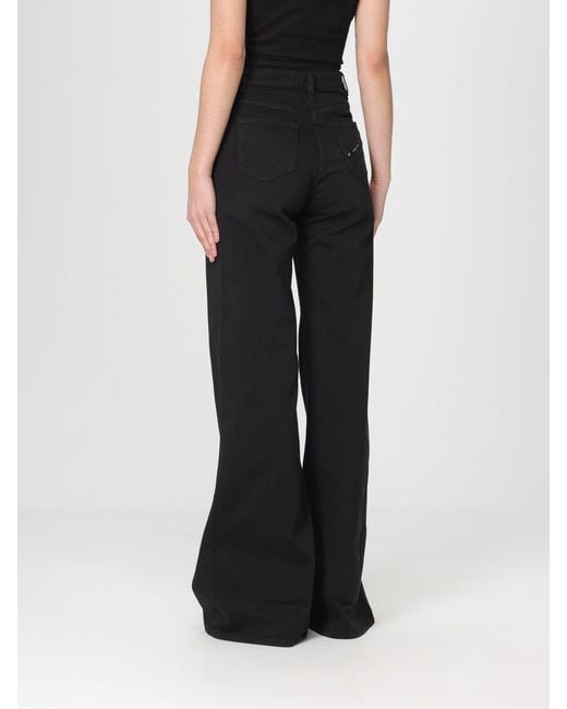 Elisabetta Franchi Black Flared Stretch Denim Jeans