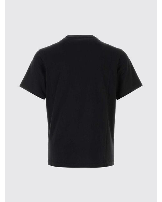 Autry Black Crewneck Cotton T-Shirt With Contrasting Embroidered Logo for men
