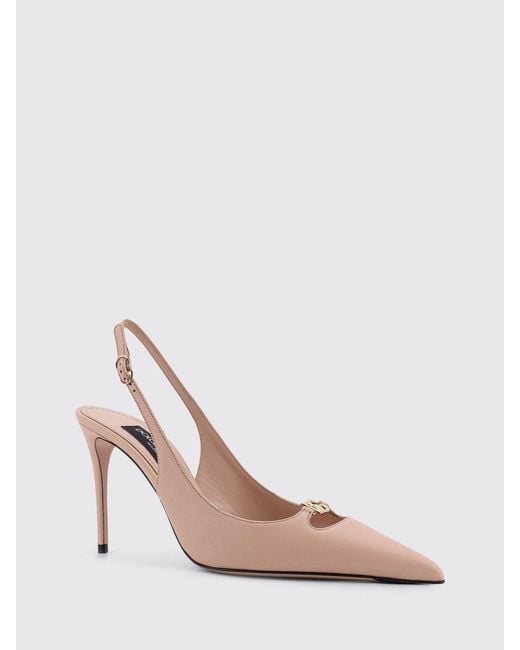 Dolce & Gabbana Pink Dolce &Amp Gabbana Leather Slingback Pumps