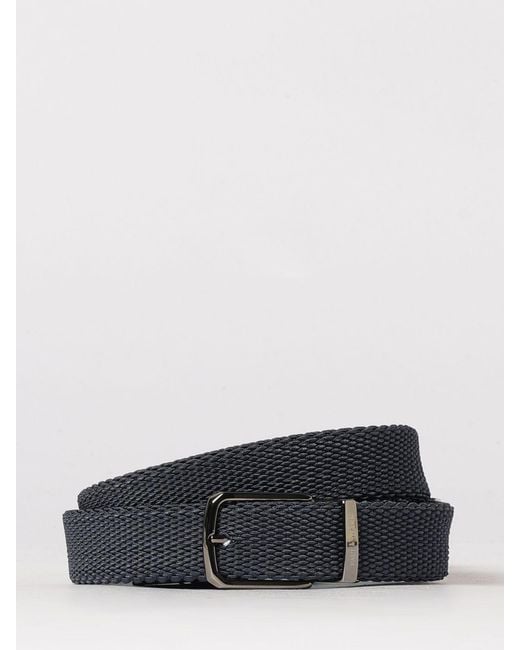 Paul & Shark Gray Paul &Amp Shark Striped Viscose Canvas Belt for men