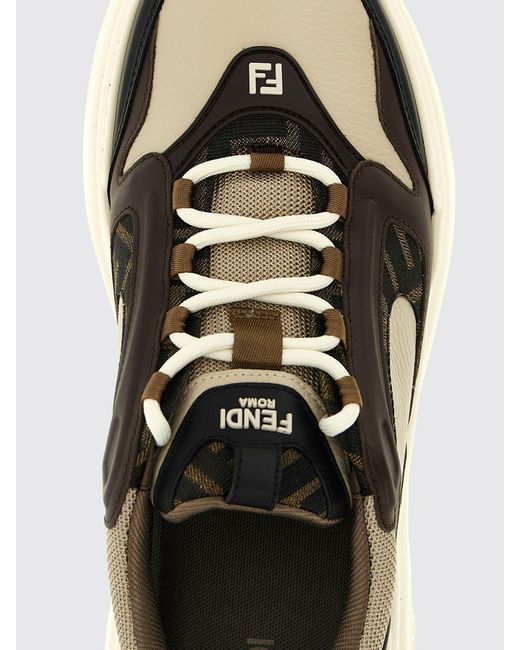 Fendi White Force Leather Sneakers for men