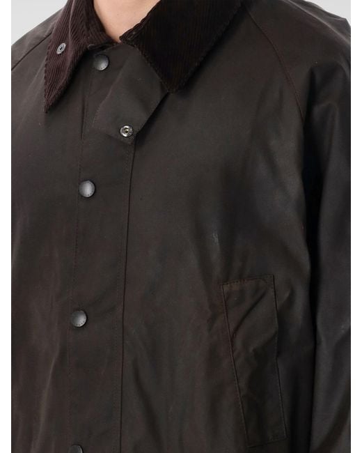 Barbour Black Waxed Cotton Utility Jacket for men