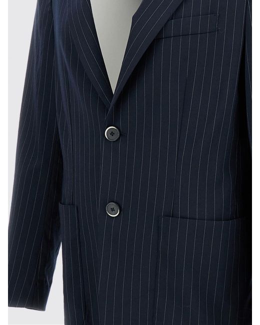Barena Blue Pinstripe Virgin Wool Blazer for men