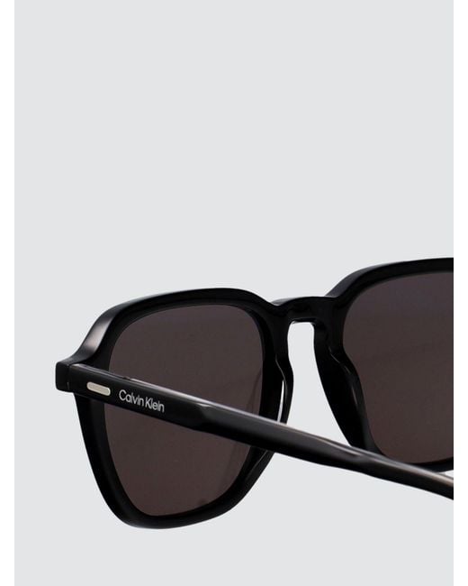 Calvin Klein White Aviator Acetate Sunglasses With Cr-39 Lenses for men