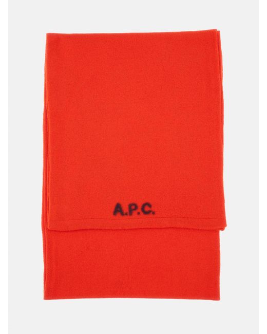 A.P.C. Red Scarf for men