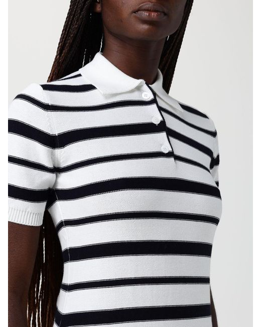 Max Mara Blue Cotton Knit Polo Shirt