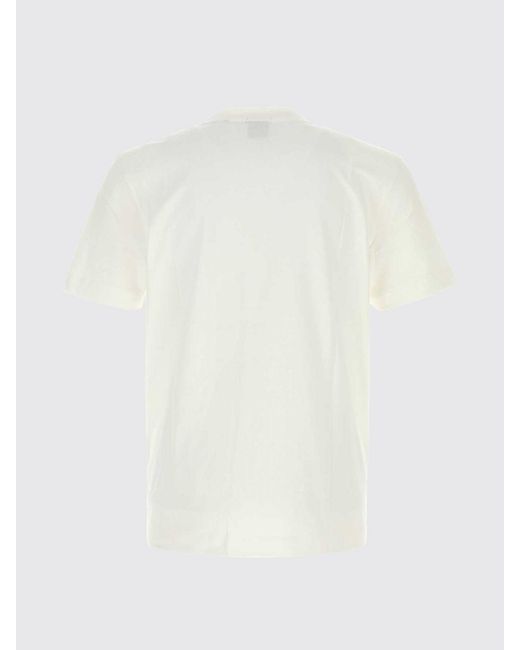 Boss White Embroidered Logo Cotton Crewneck T-Shirt for men
