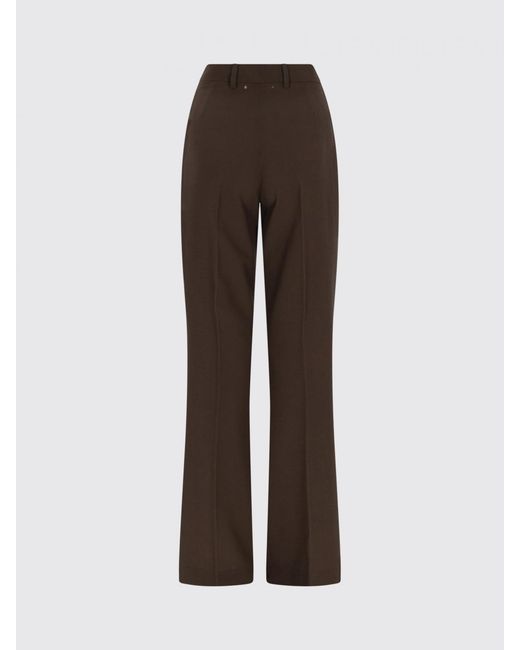 Golden Goose Deluxe Brand Brown High-Waisted Flared Wool Trousers With Welt Pockets