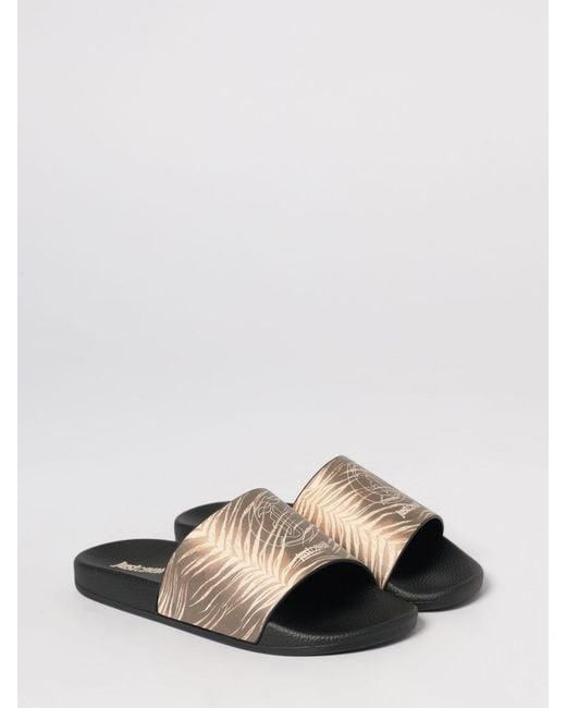Just Cavalli Natural Zebra Print Rubber Sliders