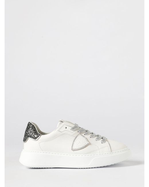 Philippe Model White Temple Leather Sneakers