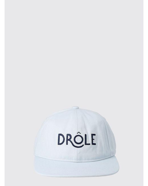Drole de Monsieur White Cotton Baseball Cap With Embroidered Logo for men