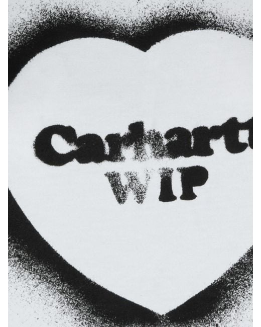 Carhartt White Short-Sleeved Cotton T-Shirt With Chest Logo Print