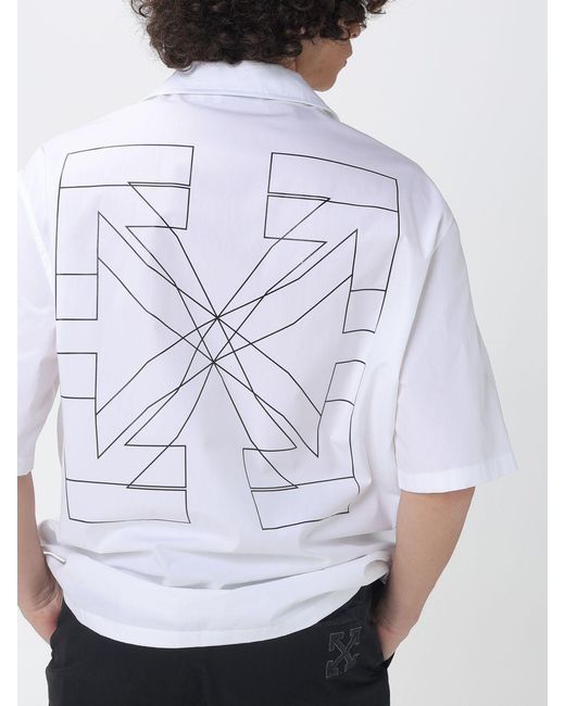 Off-White c/o Virgil Abloh White Casual Cotton Shirt With Arrow for men
