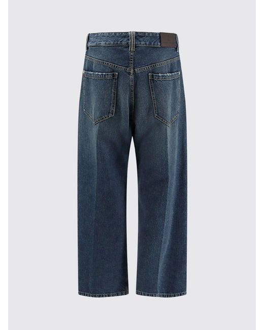 Brunello Cucinelli Blue Wide-Leg Cropped Jeans