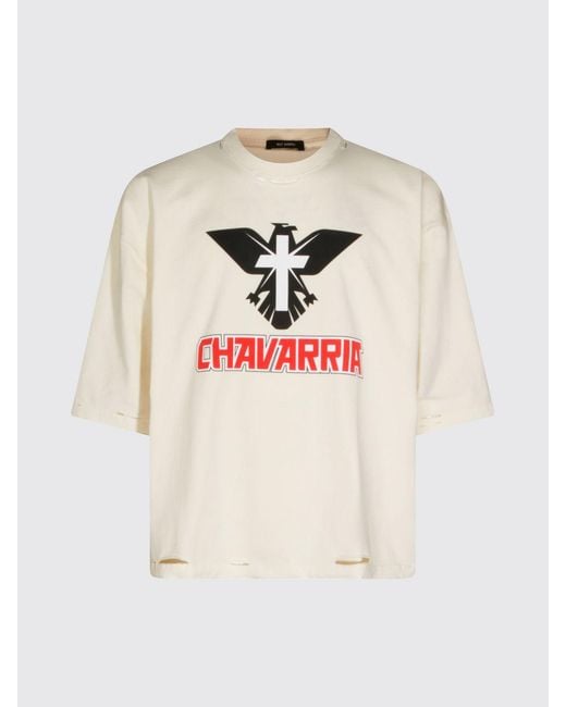 Willy Chavarria Natural Relaxed Fit Graphic Print Cotton T-Shirt for men