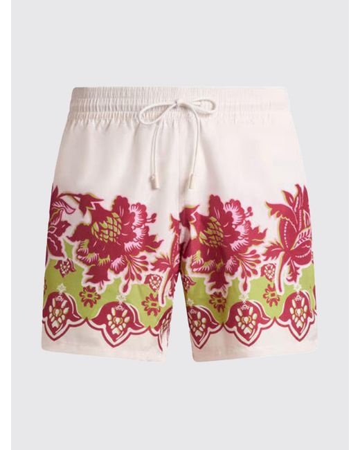 Etro Red Paisley Motif Polyester Swimsuit for men