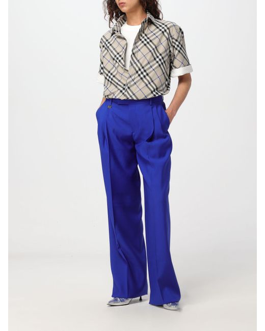 Pantalon Burberry en coloris Blue