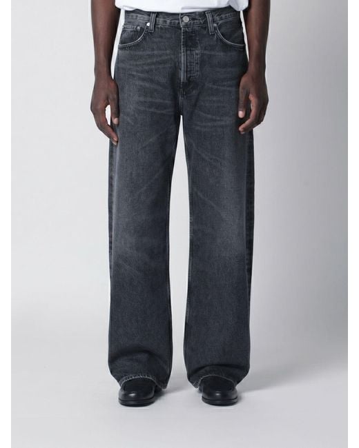 Agolde Blue Cotton Wide-Leg Jeans for men