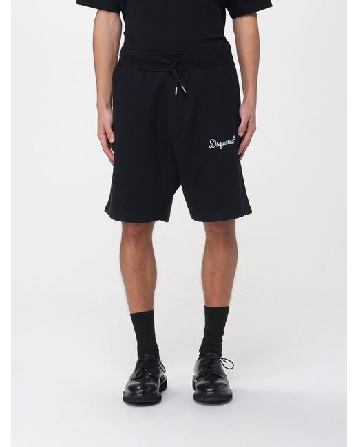 DSquared² Black Cotton Shorts for men