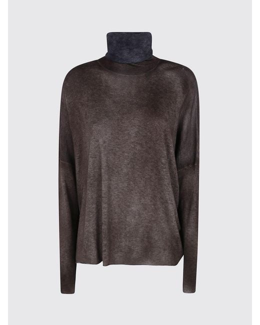 Avant Toi Gray Wool And Cashmere Blend Turtleneck Jumper With Long Sleeves And Ribbed Trims