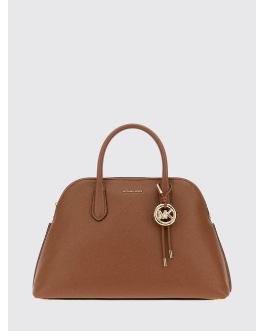 Michael Kors Brown Freddie Handbag With Mk Monogram And Logo Charm