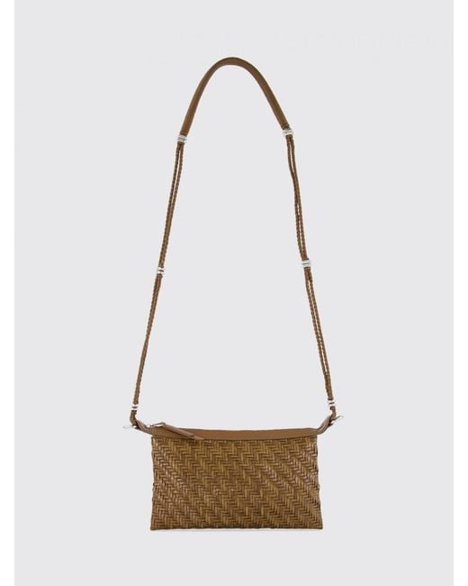 Benedetta Bruzziches Brown Pondy Woven Leather Mini Bag With Strap