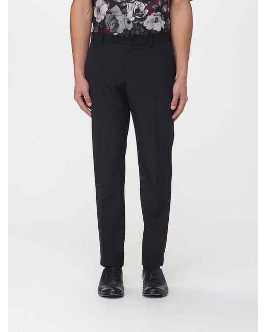 Dolce & Gabbana Black Dolce &Amp Gabbana Slim Fit Virgin Wool Pants for men