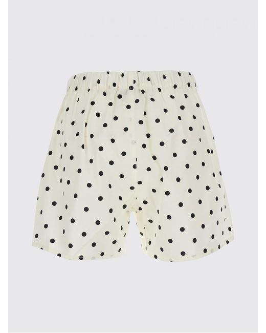 MSGM White Polka Dot Cotton Boxer Shorts With Elasticated Waist