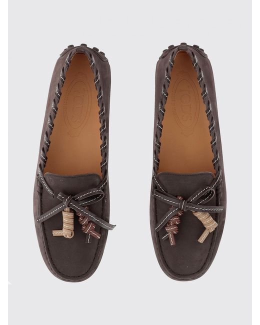 Tod's Brown Suede Loafers With Tassels