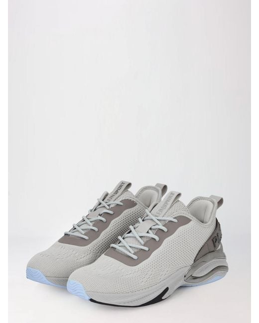 Philipp Plein White Crochet Knit Sneakers for men