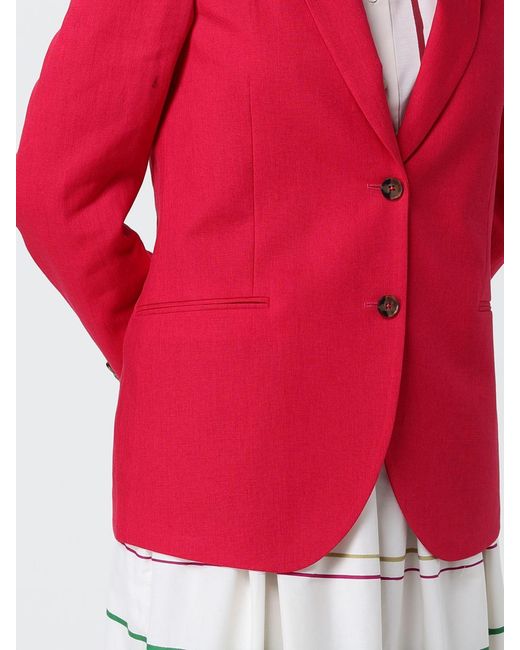 Blazer De Lino De Botonadura Sencilla Paul Smith de color Red