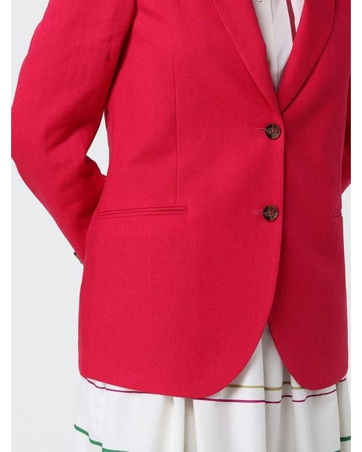 Paul Smith Red Single Breasted Linen Blazer